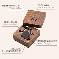 Vista 3 de MUUJEE Gemelos con caja de regalo de madera grabada