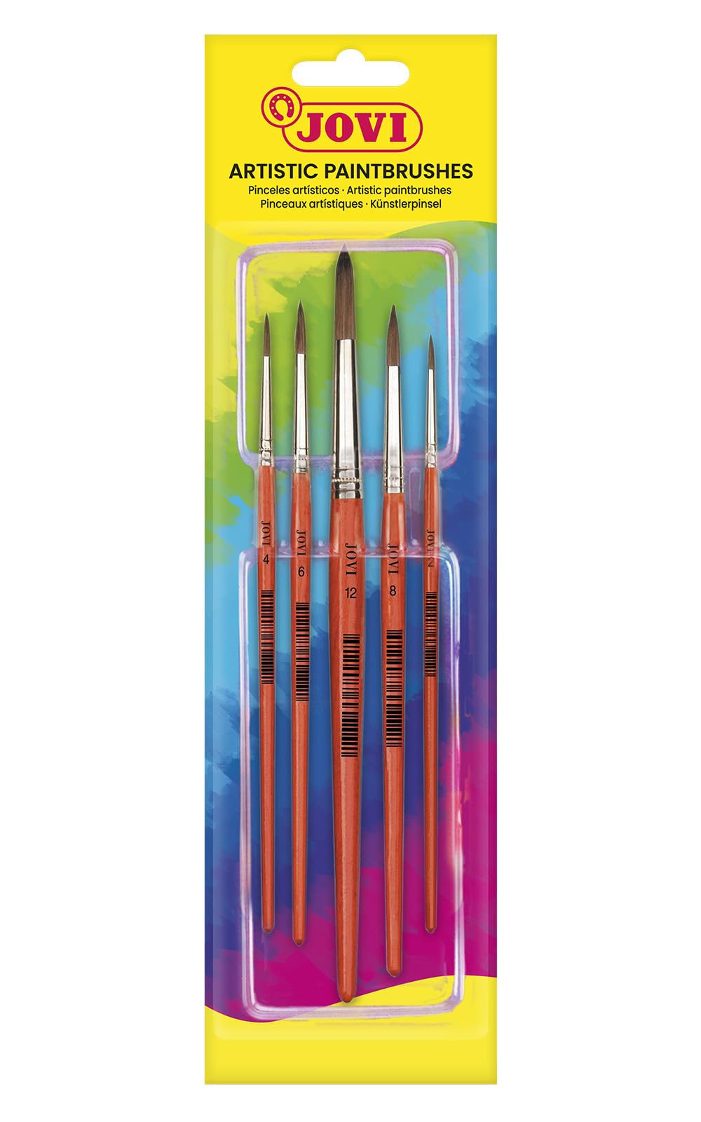 Pinceles acuarela jovi blister de 5 unidades surtidas