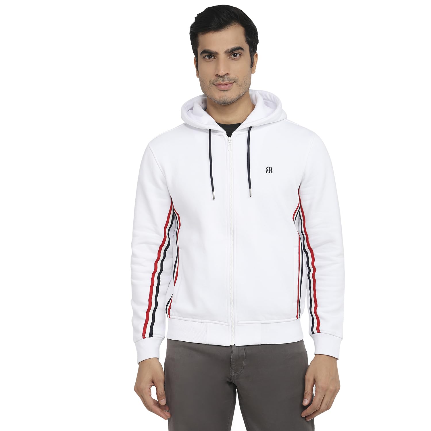 raymond Men Regular Fit Solid Pattern Cotton Polyester Blend Full Sleeve Hoodie Casual Sweat Shirt-picture-18