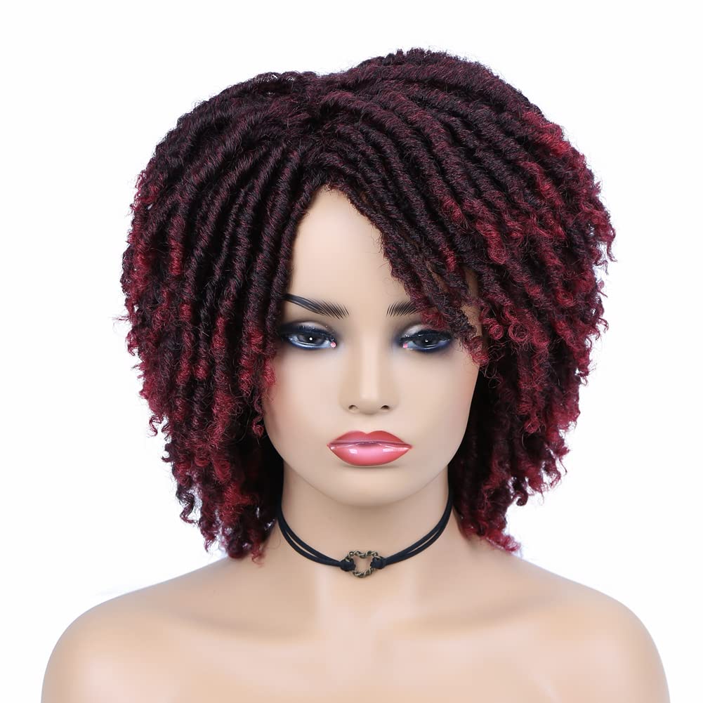 Buy Lady Hanne Dreadlock Wig Black Burdy Short Curly Braided Twist