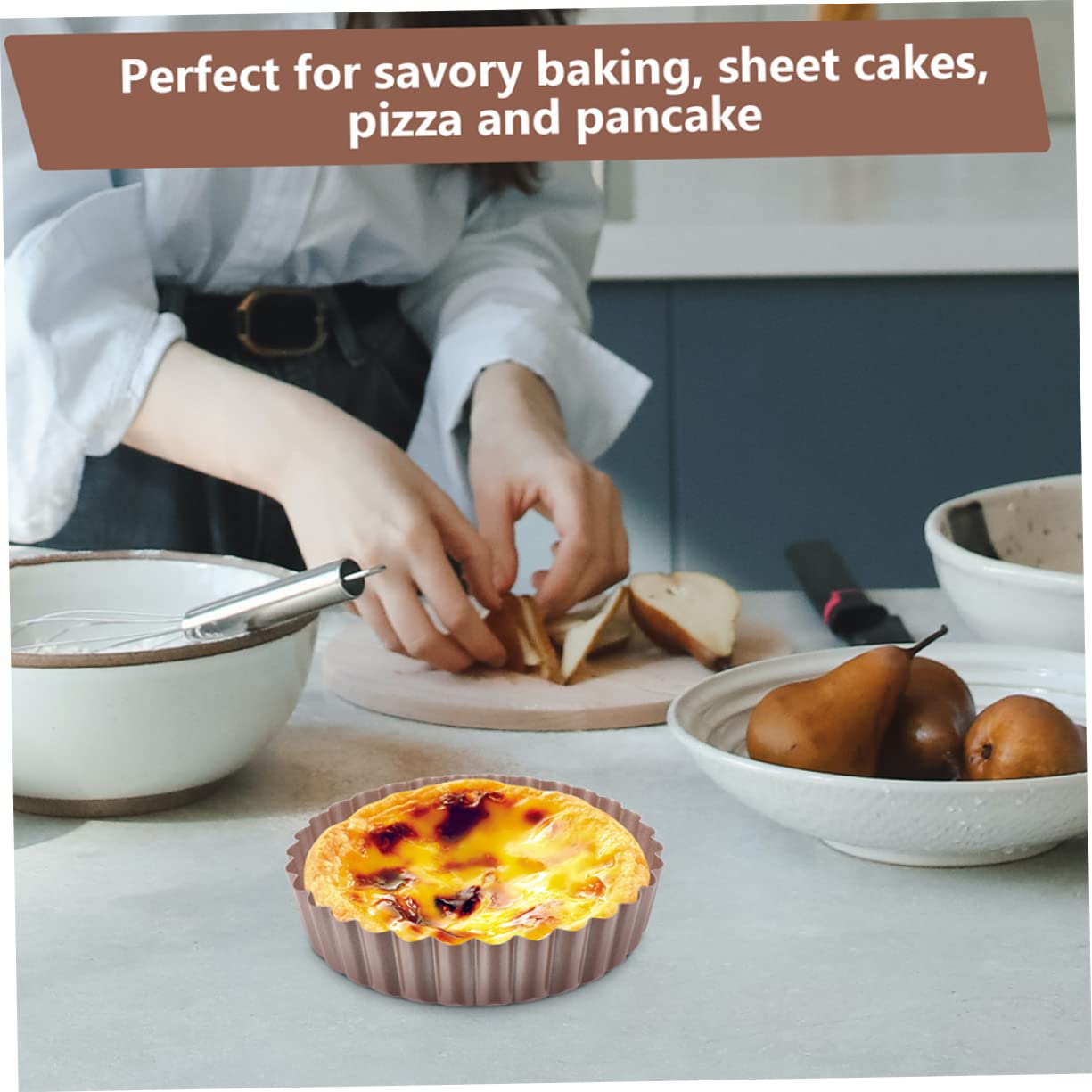 ABOOFAN Heavy Duty Carbon Steel Baking Pans Non-stick Removable Bottom Tart Pans for Easy Tart Baking