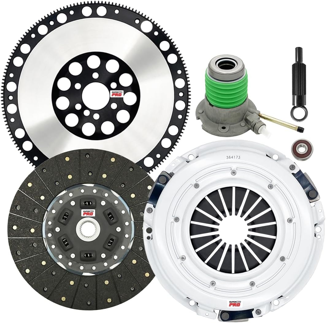 ClutchMaxPRO Performance Stage 2 Clutch Kit with Chromoly Flywheel with Slave Cylinder Compatible with Chevrolet 2010-2015 Camaro SS 6.2L LS3 2014 2015 Camaro Z/28 7.0L LS7 (CP04804SBWS-LSF04173-ST2R)