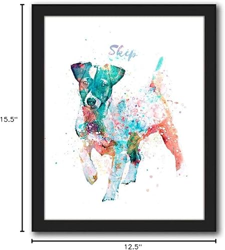 Vista 140 de Regalo personalizado para perros y amantes de los perros. Estilo acuarela. (lienzo enmarcado de 20 x 25 pulgadas, Golden Retriever)