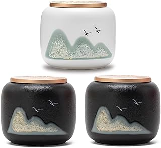 NS Online Conjunto De Urnas Pequenas Cerâmica Decorativas 3 A Polegadas, Urna Para Cinzas, Peças, Memorial Funerário, Capacidade 10 Cúbicas Humanos E Animais Estimação - Homenageie Seu Ente Querido
