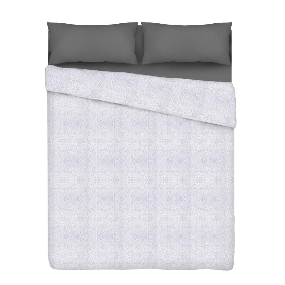 Couvre-lit blanc pour lit 135 cm en polyester style classique Vitta Lola Home
