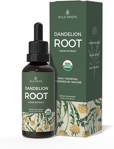 USDA - Tintura orgánica de extracto de raíz de diente de león, suplemento de salud hepática para desintoxicación y limpieza del hígado, de origen