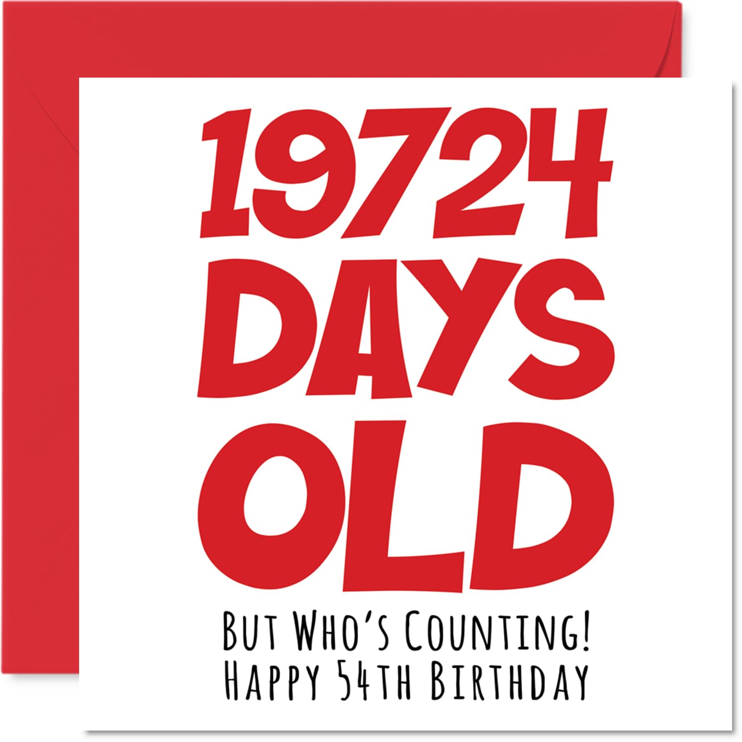 54th Birthday Card for Women and Men Her or Him, 19724 Days Old