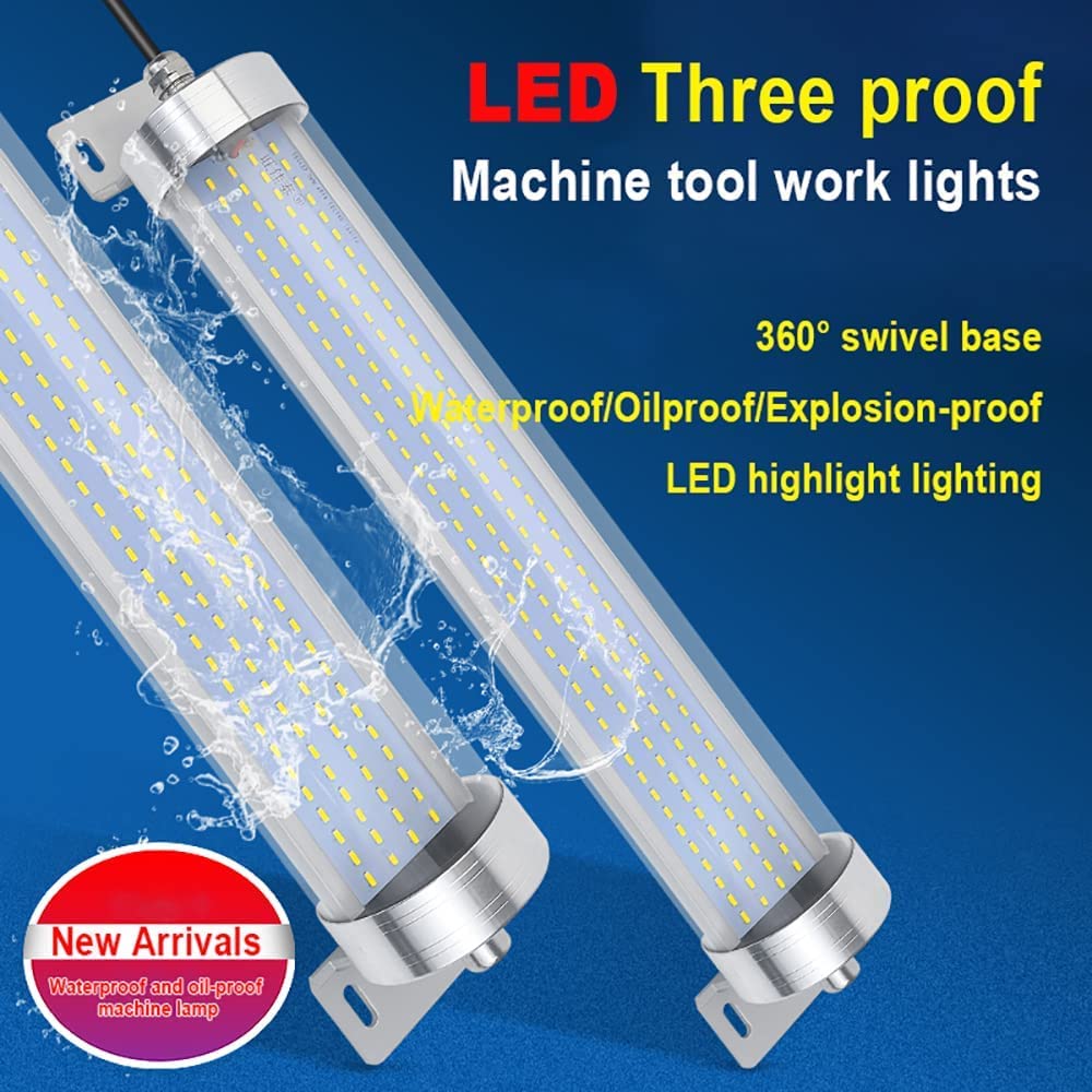 Luz De Herramienta A Prueba De Explosiones De Máquina CNC, Luz De Trabajo LED De 24 V/110-220 V. Lámpara De Tubo De Máquina Impermeable IP66, Para Iluminación De Garajes(Size:24W,Color:110v-220v)