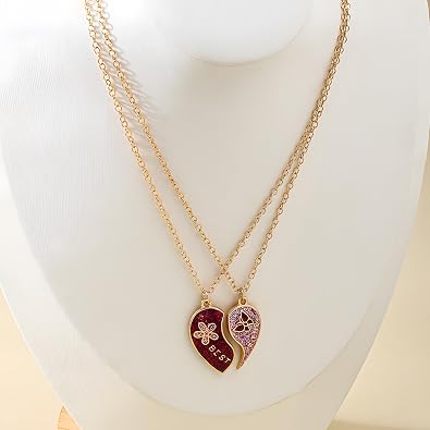 Best Friend Necklace for Women Friendship Necklaces Half Heart Pendant Friendship Necklace Set