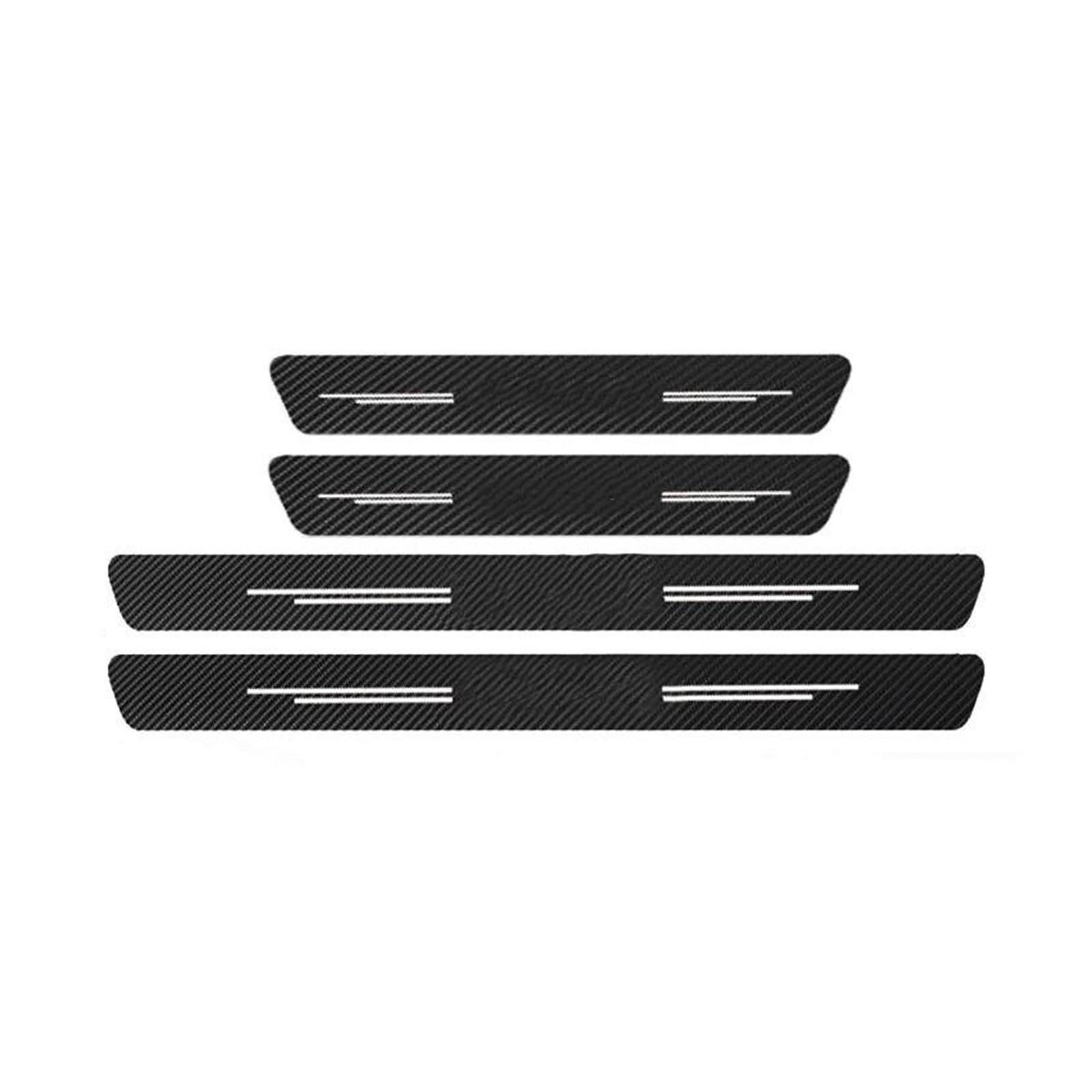 Car Door Threshold Scuff Plate for Mitsubishi ASX 2010-2023 Carbon Fiber Decals Car Trunk Rear Bumper Stickers Car Accessories(4PCS)