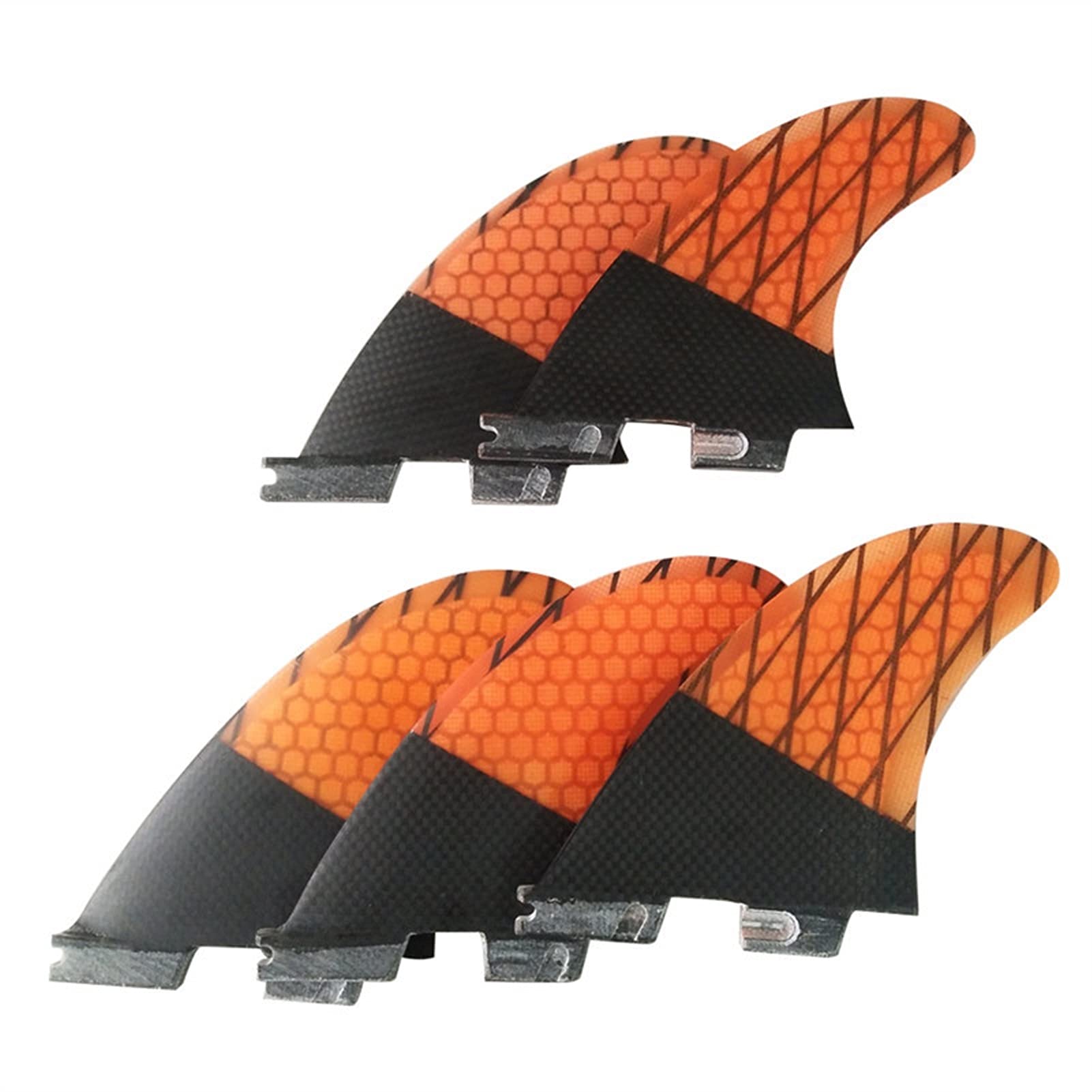 Honeycomb Carbon Fiber Surfboard Fin K2.1 Surf Rudder Cinco piezas de surf Tabla de surf Rudder Reemplazo de Paddle Accessories,Alta velocidad(Oranje)