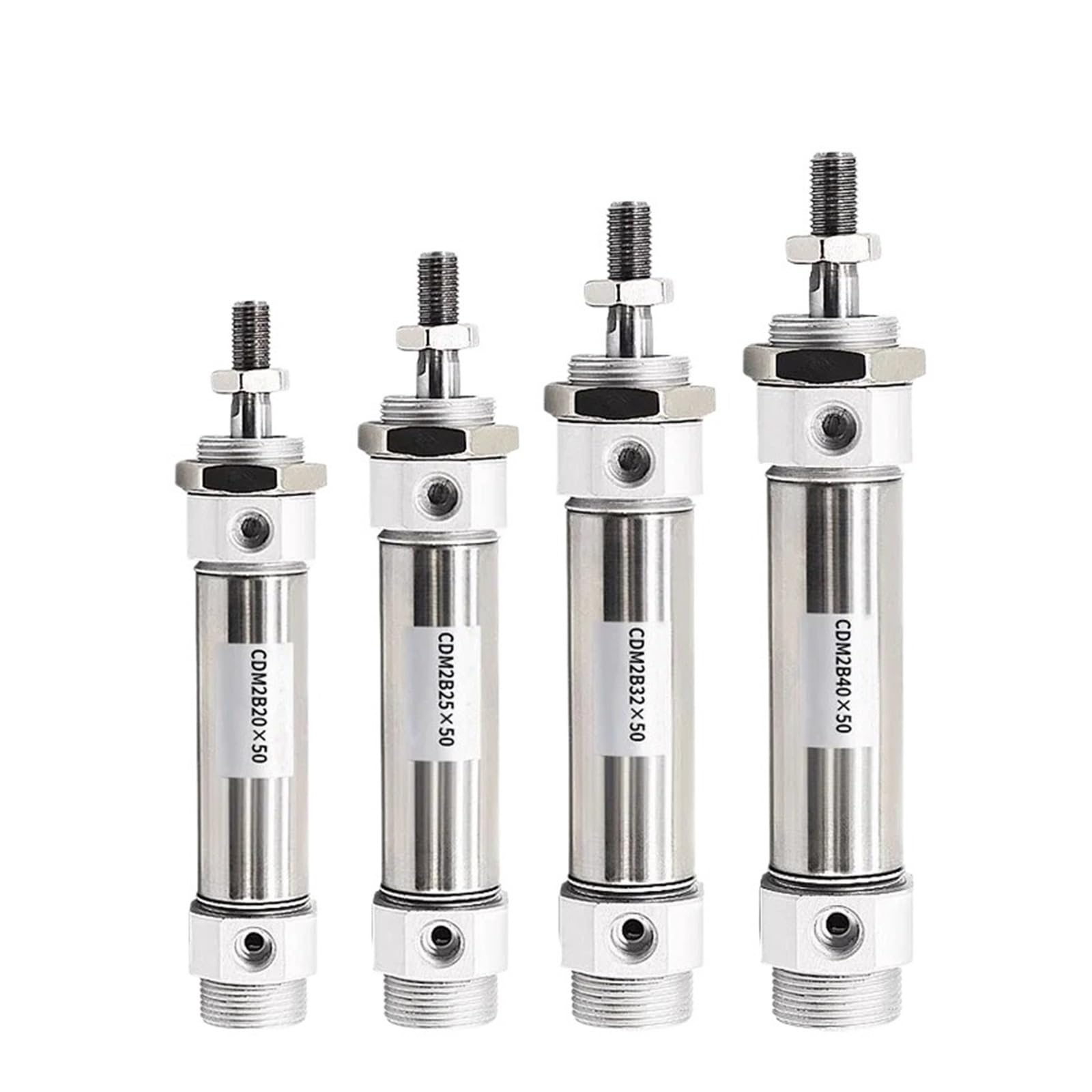 Microcilindro de doble efecto CDM2B de acero inoxidable con carrera de 25mm 7