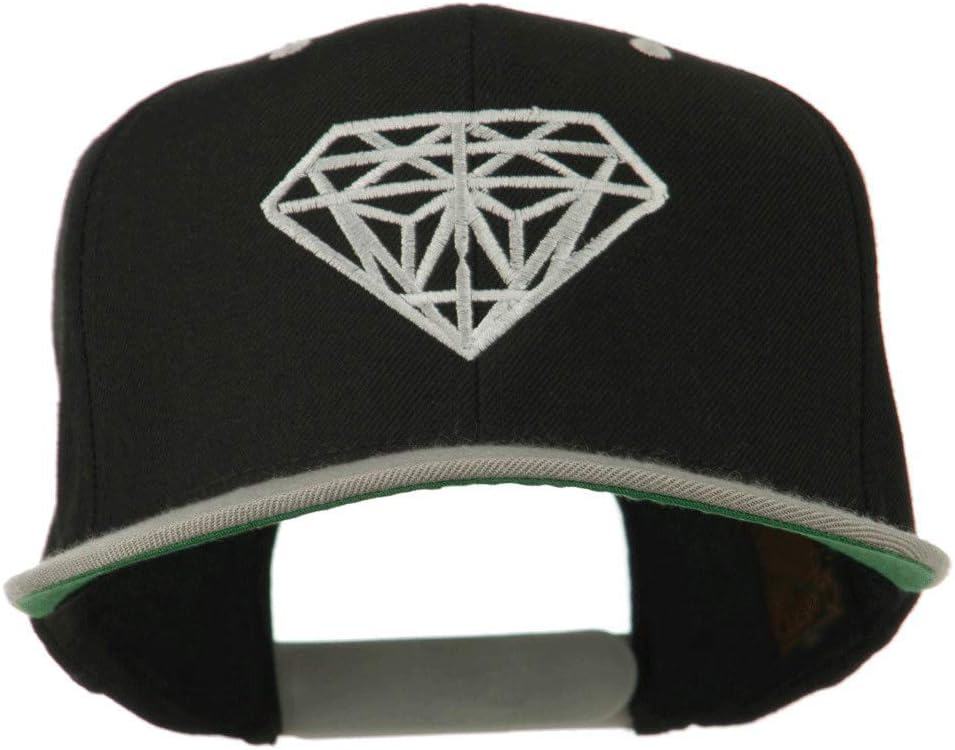 Diamond Embroidered Snapback Two Tone Cap