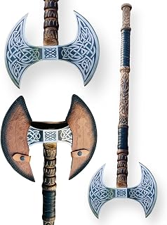 [Dark Warrior] 34" Double Head Berserker Axe Two Hand Axe Broad Axe Hewing Axe Double Edged Real Viking Twin Blade Axe Axe Large Norse Axe Double Blade Axe Big Viking Axe Hand Forged Axe Blade Axe
