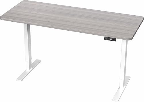 Vista 9 de VIVO DESK-KIT-1W6G - Escritorio eléctrico de pie de 60 x 24 pulgadas, ajuste de altura de memoria, serie 1B, parte superior de nogal oscuro de una