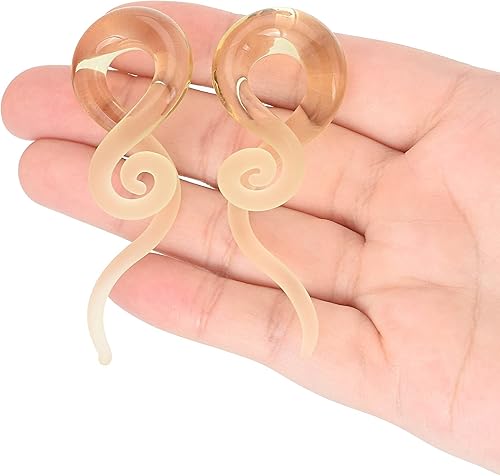 Miniatura 6 de Stuppendux 2 unidades de cristal cónicos coloridos para los túneles de oído, tapones para gagues, ensanchadores para mujeres y hombres