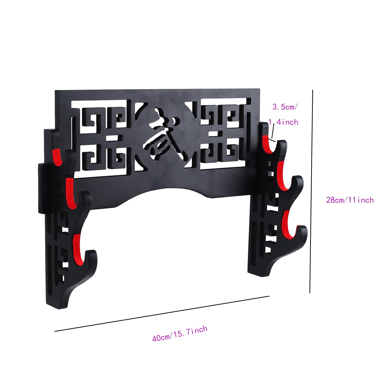 LEILIN Supporto Per Spada In Acrilico Trasparente E Nero - Espositore Per Katana, Wakizashi E Tanto - 2 Pezzi, Dimensioni 12x5x6 Cm, Ideale Per Collezione E Regalo