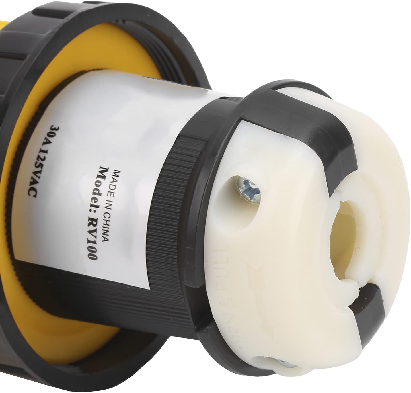 RV Power Cord Connector 30Amp 125V Locking Plug with Cover for Trailer Marine and Outdoor Use