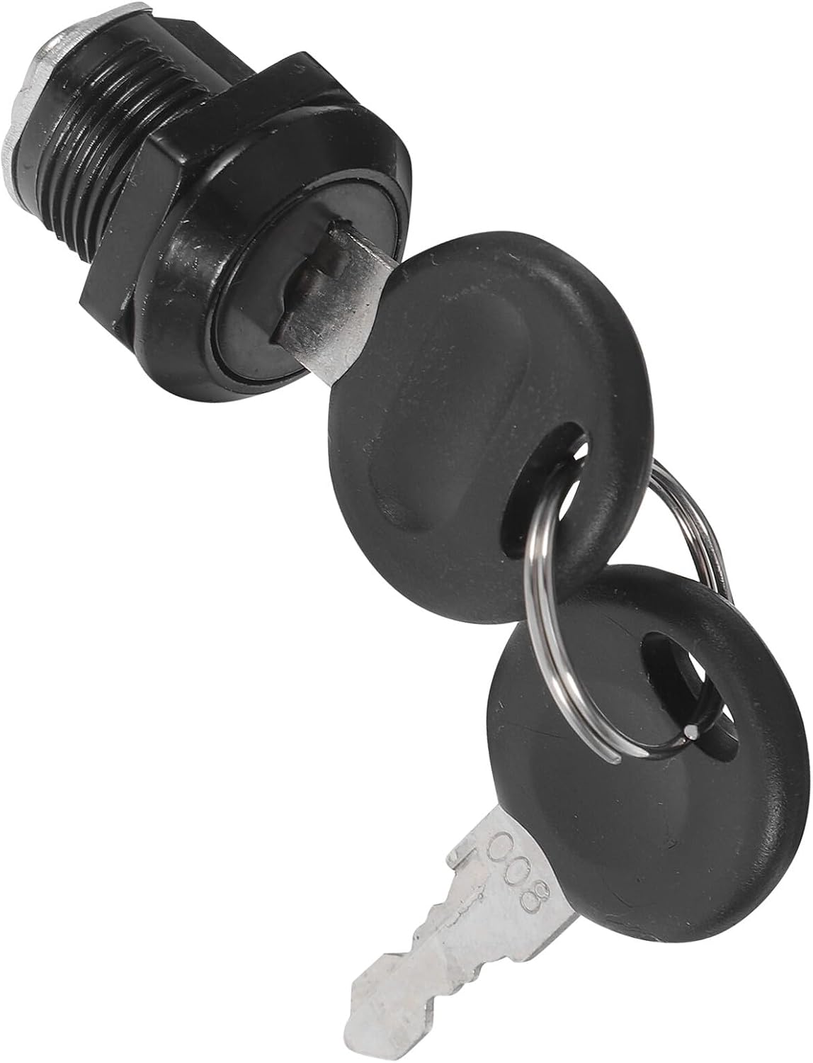 Black Cam Lock Set for Mailbox and Rv Drawer, Metal Cabinet Hook Lock with 35mm Straight Cam, Black Cylinder Replacement for Toolboxes and Storage Cabinets