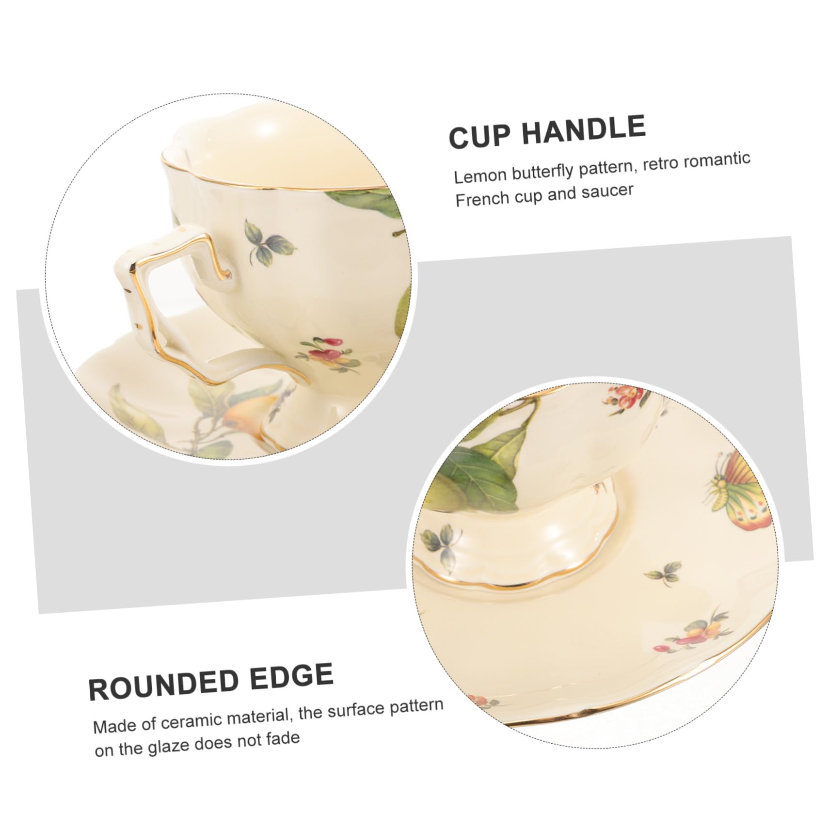 DOITOOL Keramik Cappuccino Becher Satz mit Untertasse 1 Satz Vintage Retro