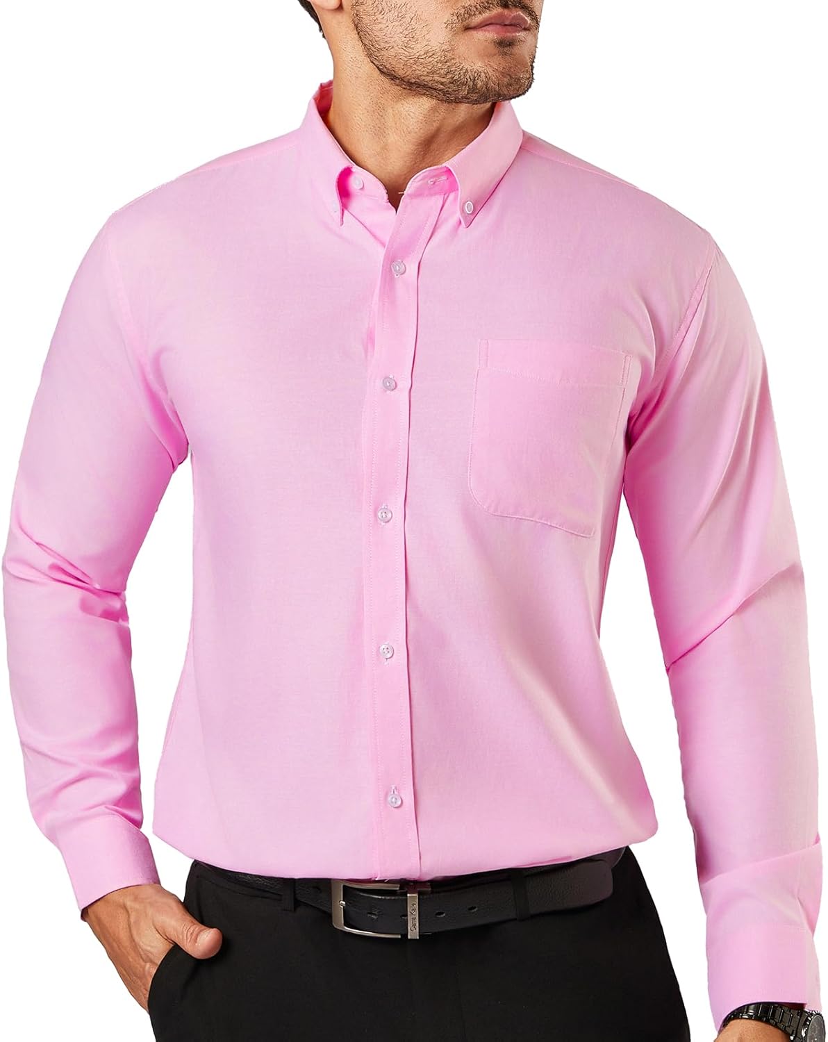 Oxford Dress Shirts for Men Big and Tall (Size XXL-6XLT) Button Down Long Sleeve Collared Shirts