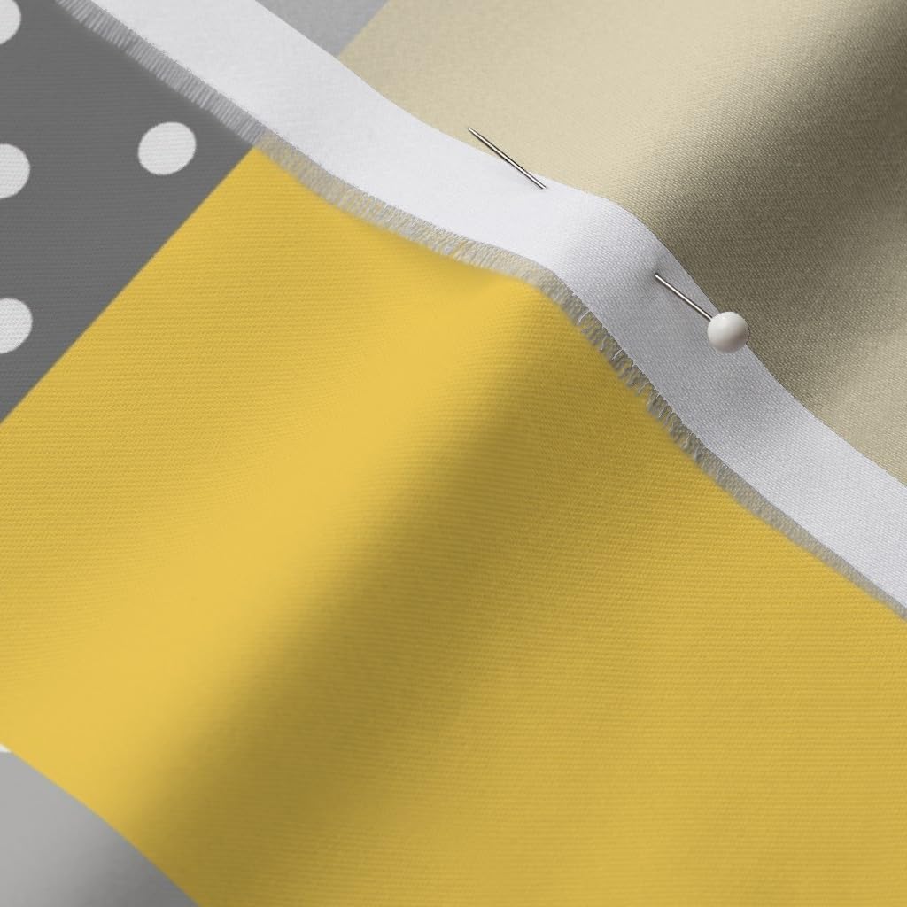 Spoonflower Fabric - Organic Knit Eco Friendly Cheater Quilt Yellow Gray Nursery Gender Printed on Organic Cotton Sateen Fabric by The Yard - Sewing Quilting Apparel Home Decor