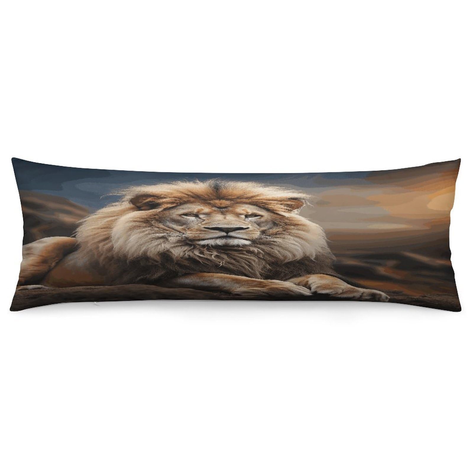 Creative Animals Lion Throw Pillow Cover Soft Lumbar Pillow Covers with Zipper Breathable Rectangular Cushion Case Polyester Pillow Case Decorative Body Pillow Cover for Couch Bed