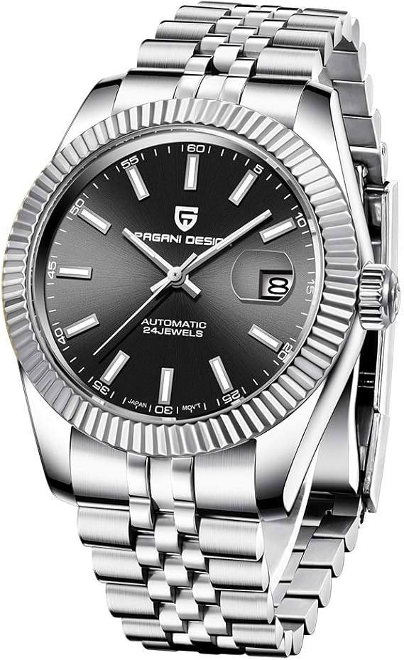 Amazon メンズ 腕時計 自動巻き 日付 機械式 シンプル 文字 ビジネス 仕事用 ウォッチ ブラック メンズ腕時計 腕時計 通販