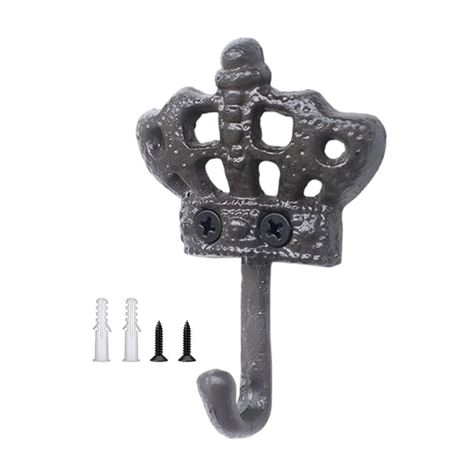 Carotoe C Decorative Rown Wall Hook Iron Wall Mount Hanger For Keys, Scarves Or Hats In Entryway, Bedroom And Bathroom Use Decorative Metal Organizer Loak Hook Robe Holder Accent Foyer Mudroom Vanity Loset