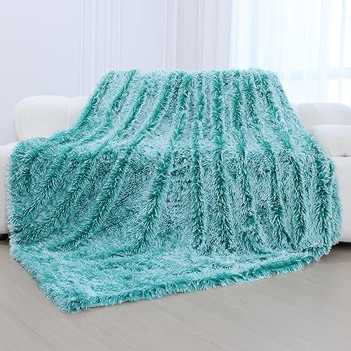 KANKAEU Kuscheldecke Flauschig 200×220 cm, Super Weich & Warme Decke, Farbverlauf Grün Kuscheldecke, Hochwertige Wohndecke, Fleecedecke, Sofadecke, Tagesdecken, Couchdecke