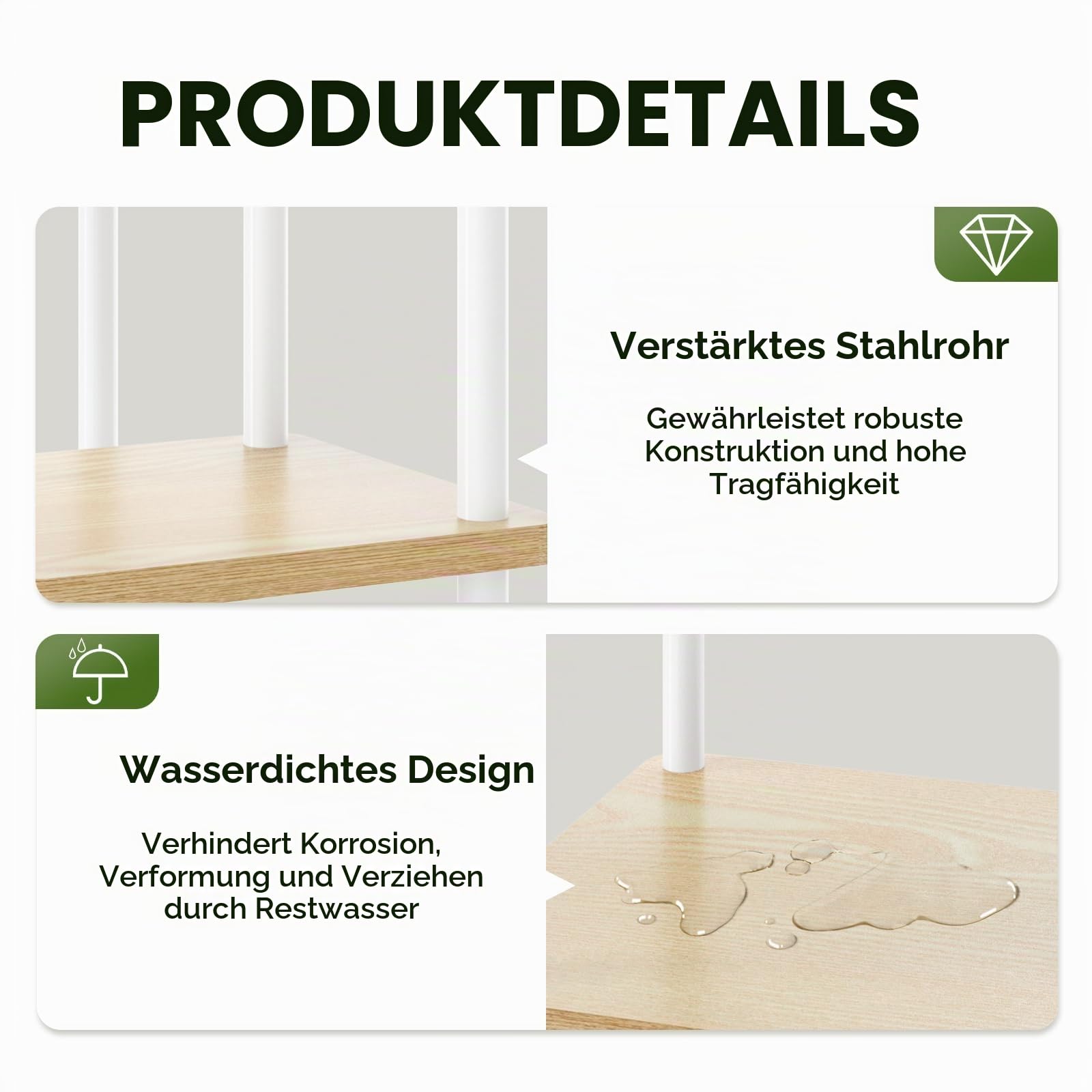 Bamworld Blumenständer Pflanzenständer Pflanzenregal Blumenregal Blumenständer holz 7 Etagen Metall Garten Ecke Balkon Wohnzimmer(Weiß)