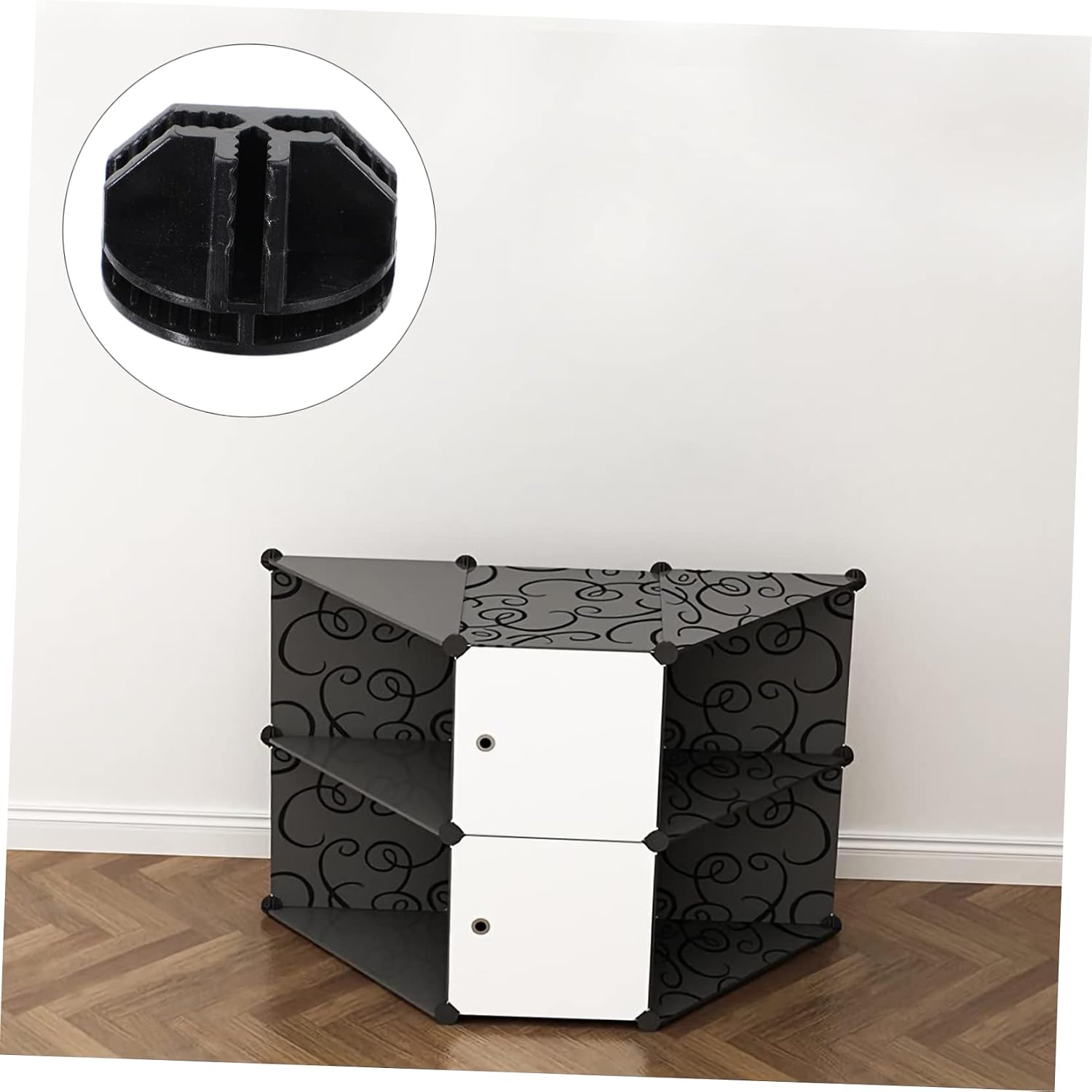 20pcs Interlocking Cabinet Connectors Black Plastic APS Clips for Wire Cube Storage Units Versatile Storage Rack Buckle for Home Organization