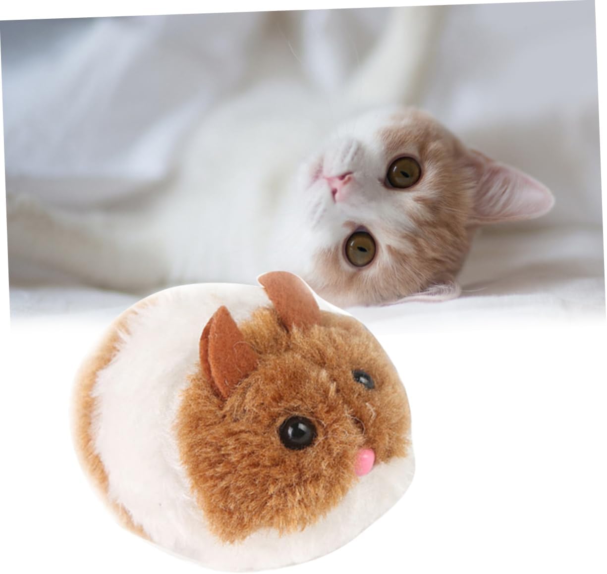 ORFOFE Interactive Cat Toy Mouse Pulling Chain Engaging Pet Teaser for Cats Encourages Exercise and for Playtime and Bonding Brown