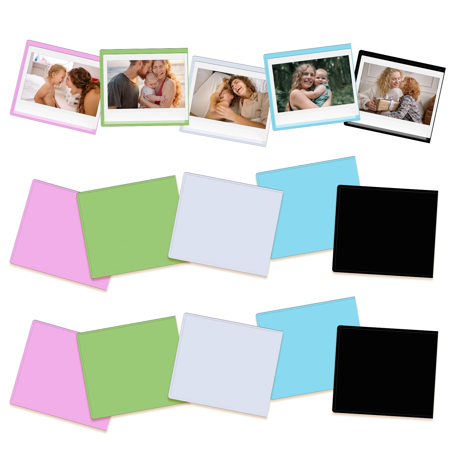 HIYQIN 15 Pack Magnetic Frames for Instax Wide Film, for Polaroid Now/600/OneStep+ Picture Frame, 3.5x4.25โ Photo Fridge Display Fits for Instax Wide 400/300/210/Wide EVO - Color