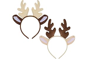 Fengek 2 Pcs Reindeer Antler Headbands for Christmas Party