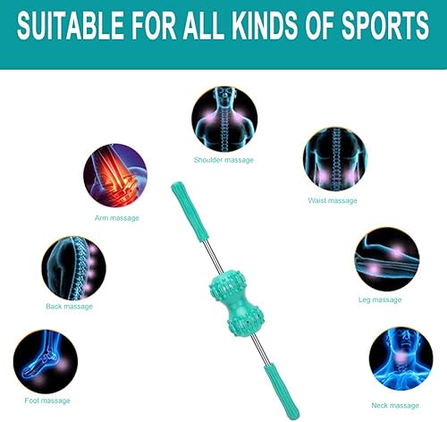 Miniatura 4 de Palo del rodillo del músculo, rodillo multifuncional del masaje del cuidado del imán para aliviar el dolor muscular que afloja la tensión calambres