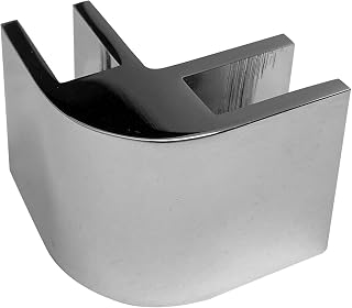 Brixwell GC238A 90 Degree Clamp Corner Connector for 3/8" Glass Panels Chrome Two-Way Glass Bracket for Furniture, Display Stands, and Tables Heavy-Duty Glass Hardware with Nylon-Tip Set Screws