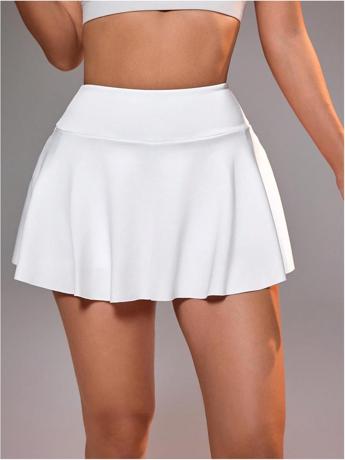 WDIRARA Women's Athletic Tennis Skirts High Waisted Golf Badminton Workout Flared Mini Skorts with Pockets - Image 4