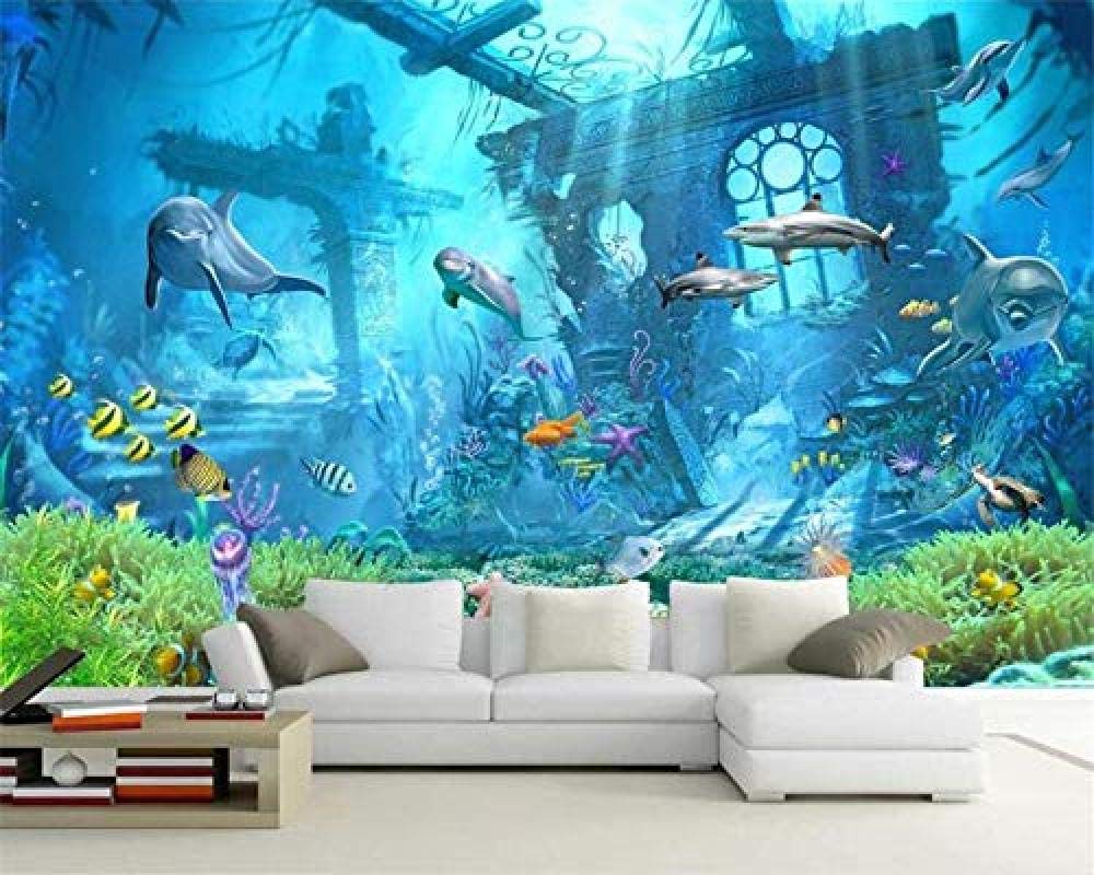 Wallpaper 3D Mural Underwater World Sofa Bedroom Living Room TV Background Wall Paintings Home Decor 3D Wallpaper Paste Living Room The Wall for Bedroom Mural-400cm×280cm