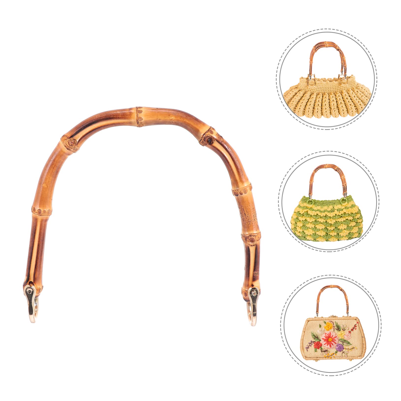 SEWACC 3 Series Asas De Mano Diy De Bambú Para Bolsos Reemplazos De Mango Para Clutch De Instalación Rápida Costuras Diseño Moderno Y 2 Piezas X 3