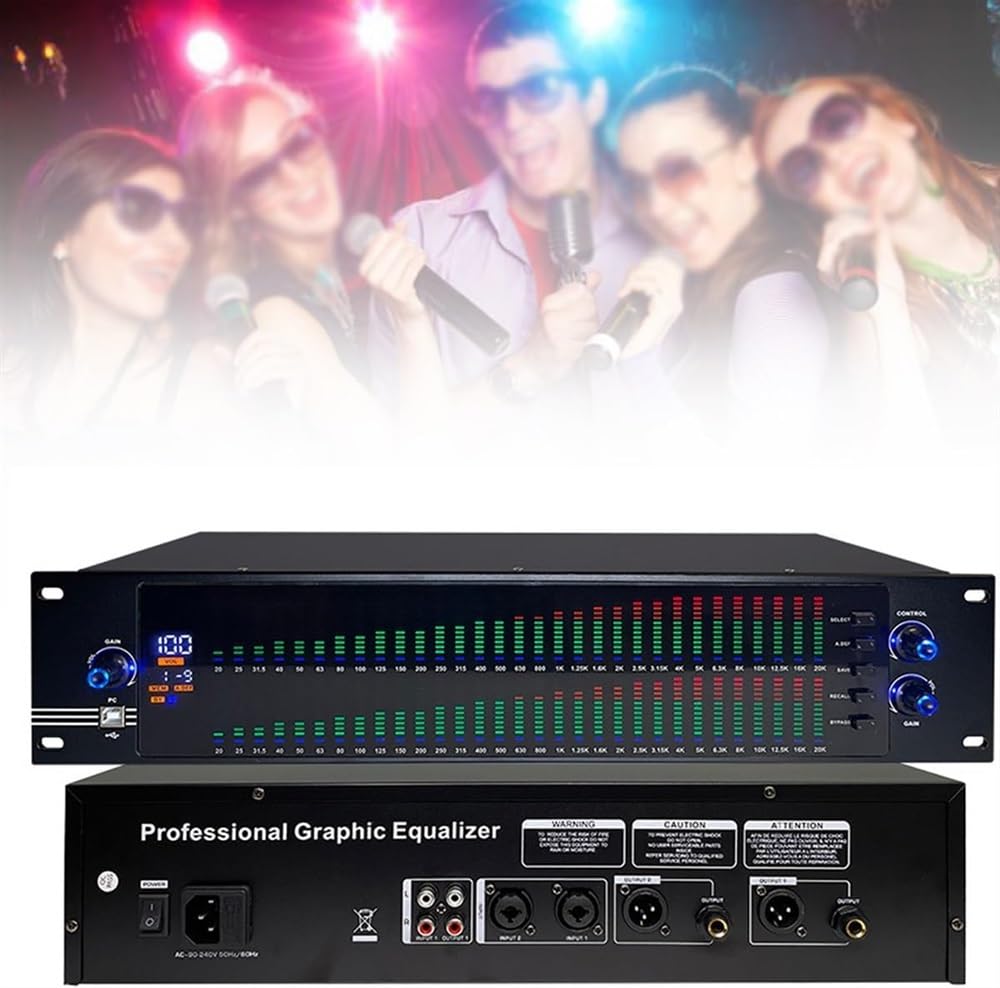 Mikser stereo audio, korektor, 31 -pasmowy zrównoważony kontroler efektu DJ cyfrowy Mikser Procesor DSP Eliminator eliminator (888S)