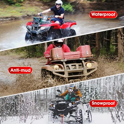 JY Performance Universal ATV Front Cargo Basket Black Steel Storage Rack for Camping/Fishing/Beach Side/Hiking