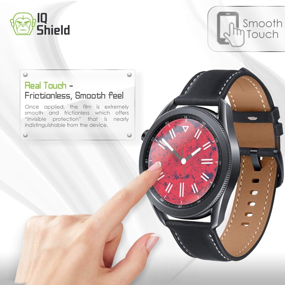 IQShield Screen Protector Compatible with Samsung Galaxy Watch 3 (45mm)(6-Pack) Anti-Bubble Clear Film