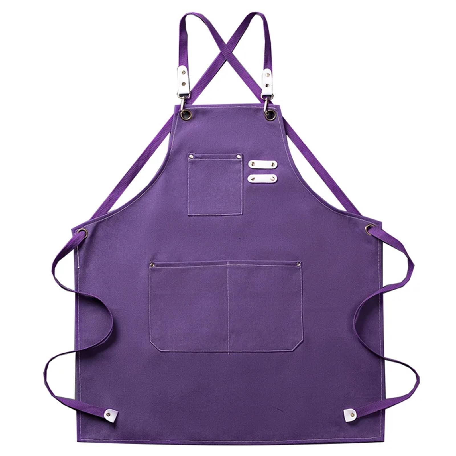 Grembiule in tela di cotone ispessito for la casa, caffetteria, cucina, ristorante, grembiule da lavoro, grembiule for uomo(Purple)
