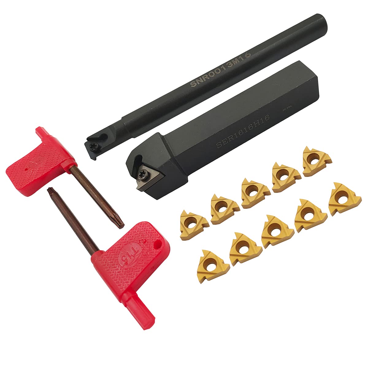 ASZLBYM Barra di alesatura indicizzabile S16Q-MWLNR08 + S16Q-MWLNL08 con 10 inserti di tornitura