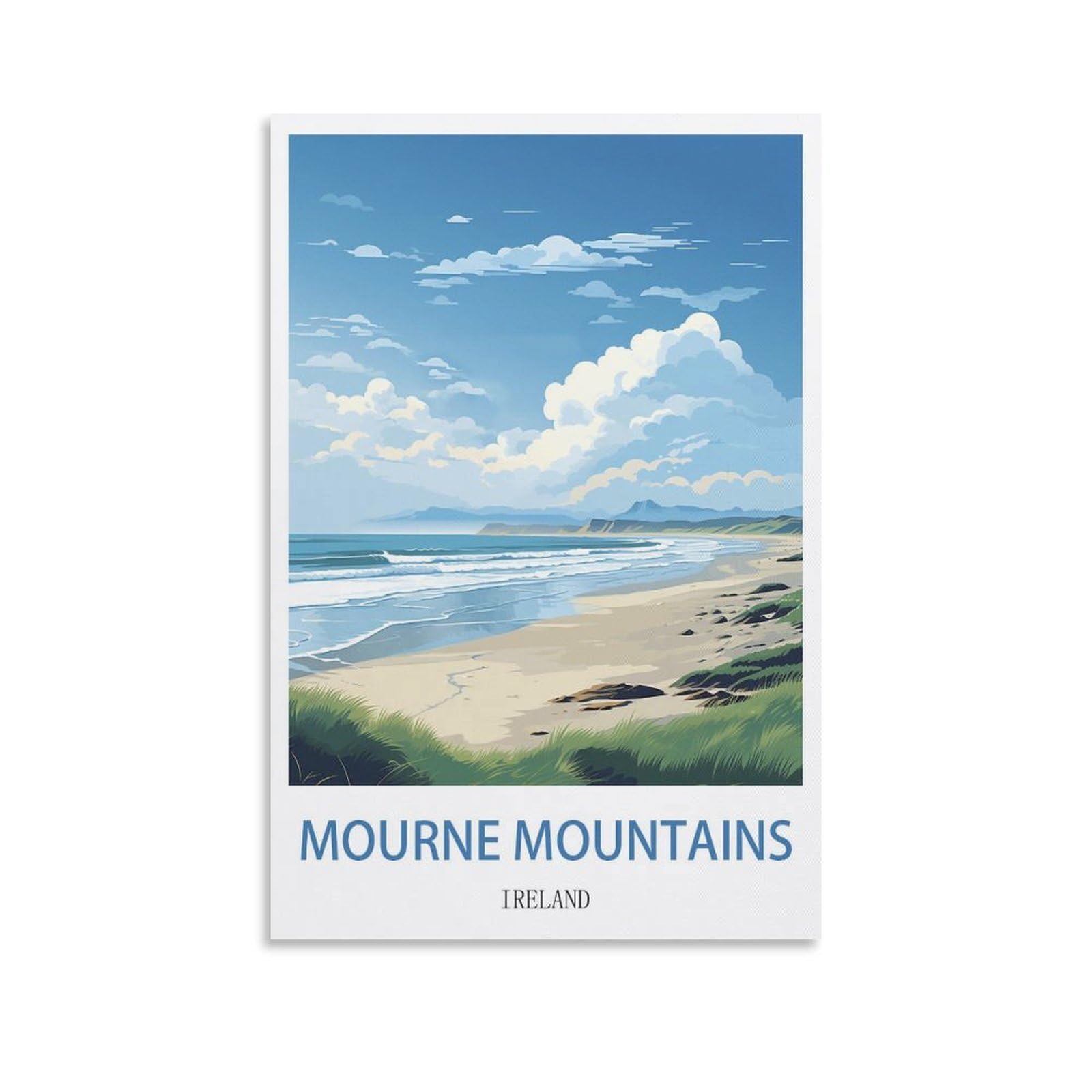 EZMLFA 5D Diamond Art Kits Adults,Mourne Mountains Ireland,Gem Art,Crystal Kits Round Drill for Home Wall Decor Gifts,Women,Men 40x40cm