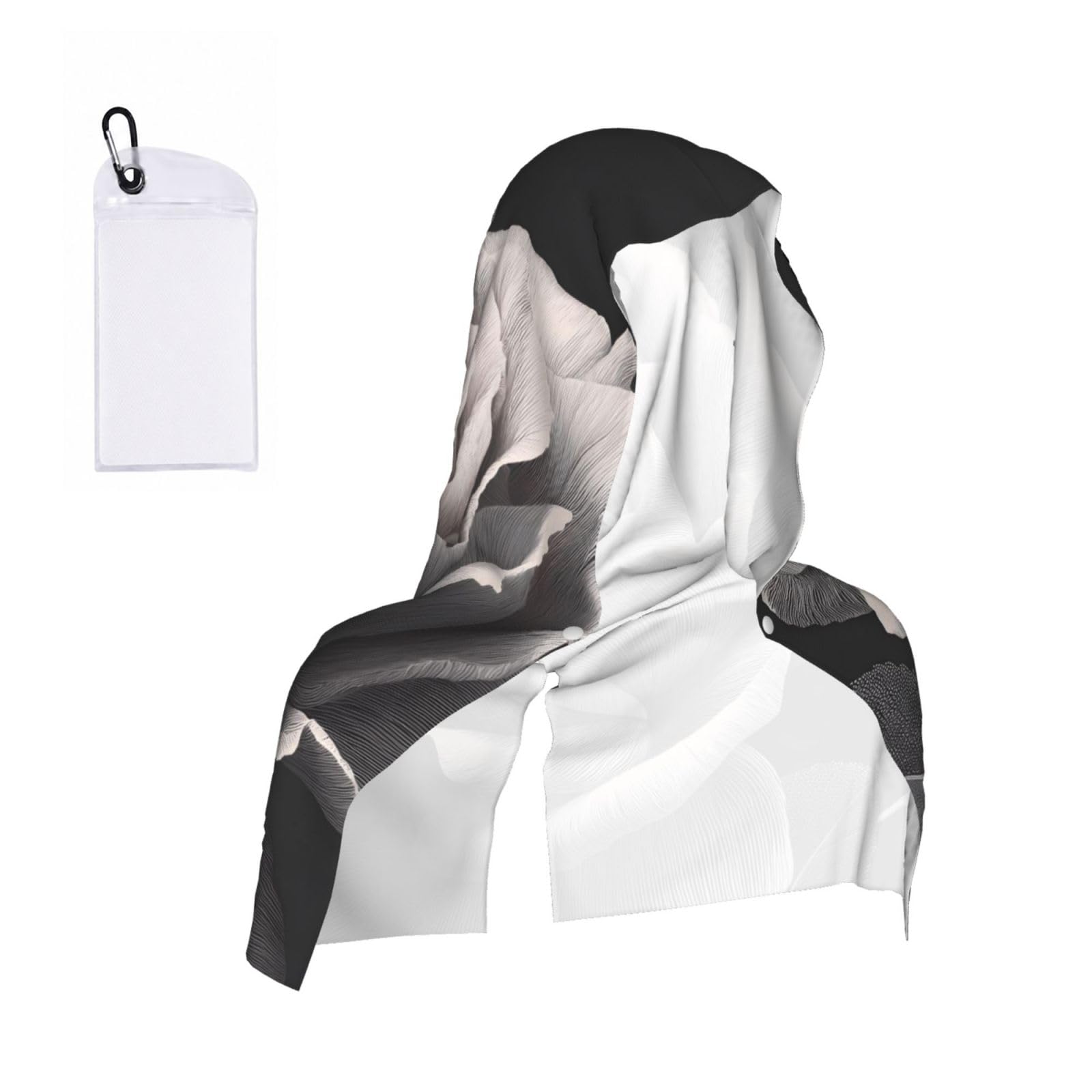 EZDLOWVBA Rose Print 2 Pack Cooling Hoodie Towels,Sports Headscarf, Neck Wrap Scarf,Breathable Cooling Towel For Neck And Face, Travel, Swimming, Training