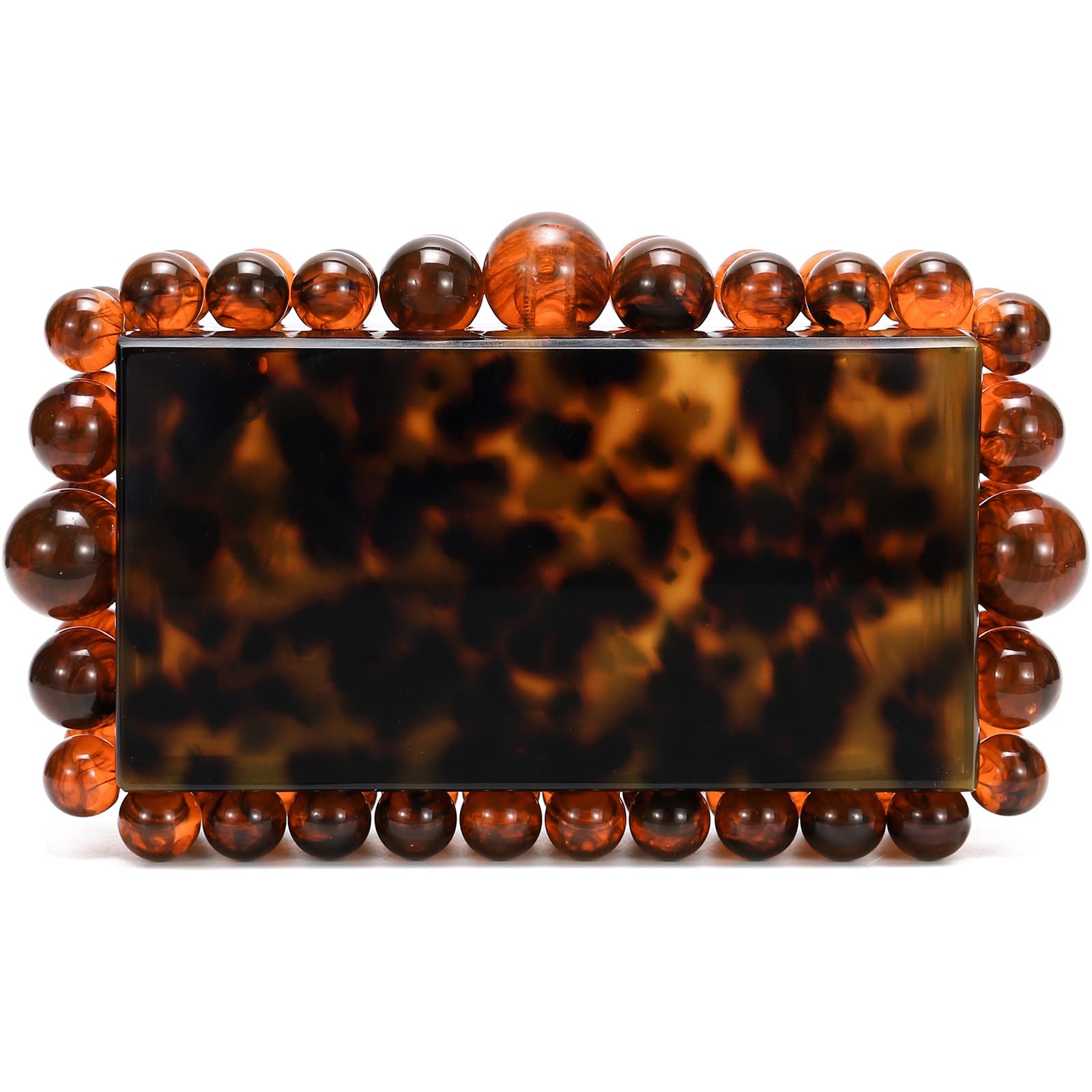 HIYOLALAAcrylic Evening Clutch Bag for Women Marble Handbag Pearl Clutch Purses for Formal Wedding Prom…