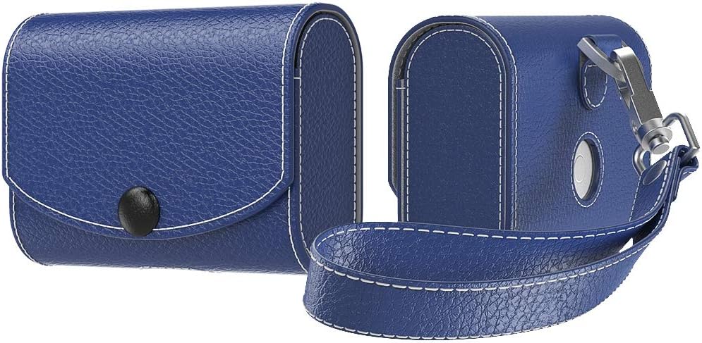 MoKo Case Fit AirPods Pro 2019, Magnetic Snap Closure PU Leather Fashion Style Full Protective Cover Carrying Pouch Pocket with Holding Strap for Airpods Pro Wireless Headset Charging Box - Indigo