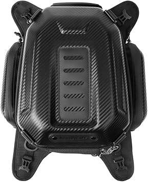 Rhinowalk Motorcycle Travel Luggage,15-18L Expandable Motorcycle Tank Bag,Waterproof All Weather-Carbon Fiber Black
